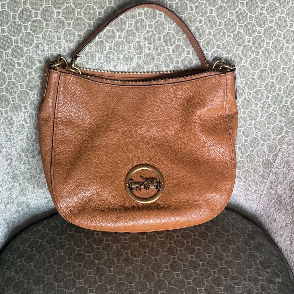 Coach Brown Elle Leather Hobo Bag Euc
